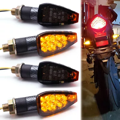 4X LED Motorcycle Motorbike Mini Turn Signal Light Blinker Indicator Lamp Amber • $17.88