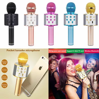 Karaoke Microphone Speaker Handheld KTV Player Mic Party Wireless Bluetooth  UK • £6.99