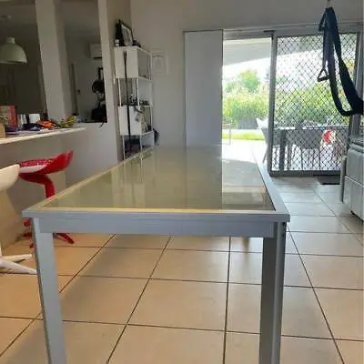 $200 • Buy Long Glass And Aluminium 6-8 Seater Dining Table