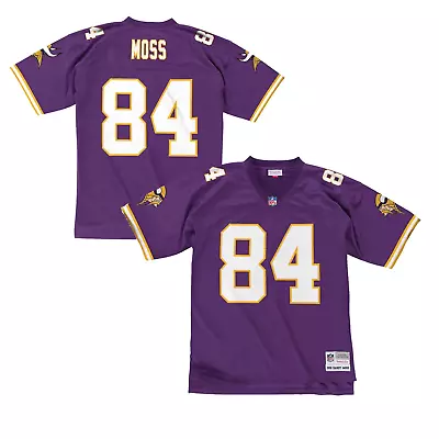 Men's Mitchell & Ness Randy Moss Purple Minnesota Vikings Legacy Replica Jersey • $153