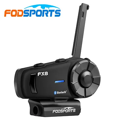 Fodsports FX8 Motorcycle Intercom 2000m Bluetooth Helmet Headset FM For 8 Riders • $78.99