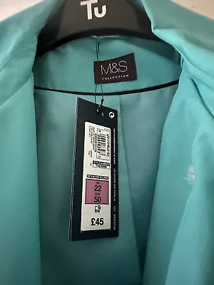 M&S Raincoat / Jacket Size 22 Green/Turquoise New With Tags  • £27.99