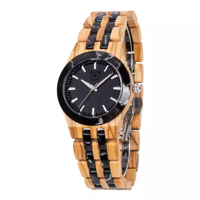 Black Oak Natural Wood And Marble Unisex Watch 38MM  Wooden Case 30M WR Luminous • $32.72