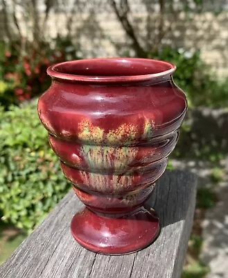 Vintage Casey Ware Australian Pottery Small Vase Burgundy Maroon Beehive • $29