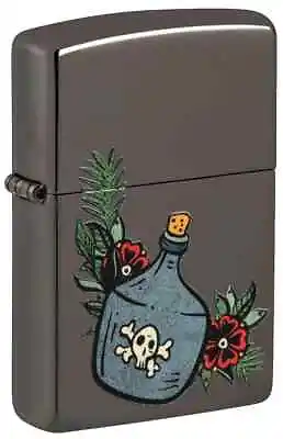 Zippo Windproof Lighter TATTOO MOONSHINE JUG Black Ice NEW IN BOX FREE POST • £39.40