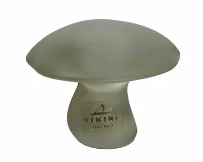 Vintage Viking Epic Glass Crystal Satin Frosted Mushroom Paperweight 2.5  SM • $94.95