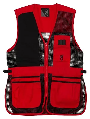 Browning Trapper Creek Mesh Shooting Vest Black/Red 3050267105 2XL • $54.99