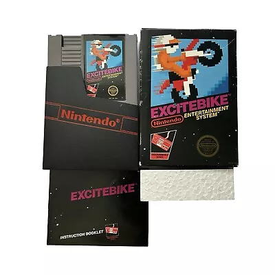 Excitebike Black Box Nintendo NES Complete In Box CIB Good Condition See Photos • $102.05