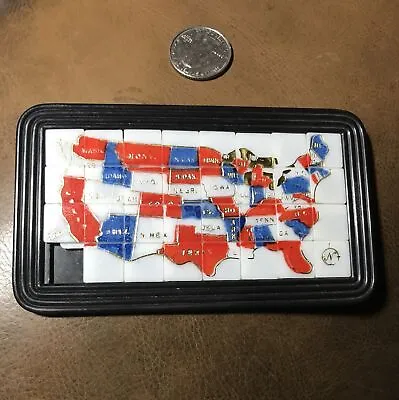 OBO Vintage SLIDE TILES PUZZLE Sliding Tile United States Of America USA Map • $5.99