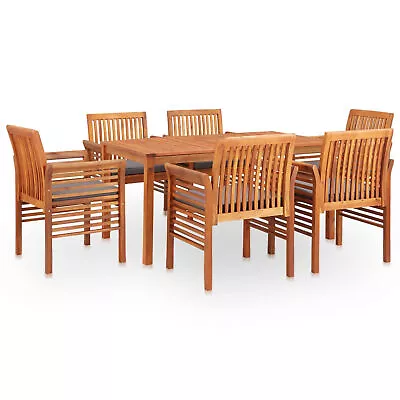 Tidyard 7 Piece  Dining Set Acacia Wood Dining Table And 6 Garden Chairs F5I8 • $1102.17