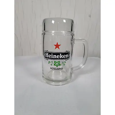 Vtg Heineken Red Star Beer 20 Oz .5L Glass Mug 6  Stein Tankard Holland Barware • $4.61