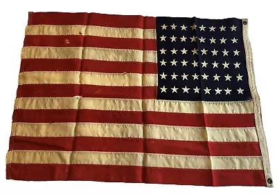 48 Star US Flag Vintage Antique Old 34 Inch X 25 Inch Battle Worn Look • $23.99