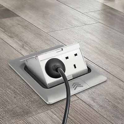 £25.01 • Buy Pop Up 2-Gang Socket 13A Floor Electrical Outlet Box Assembly Waterproof 250V