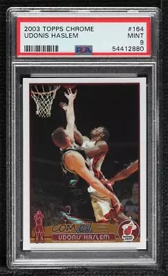 2003-04 Topps Chrome Udonis Haslem #164 PSA 9 MINT Rookie RC • $45.10