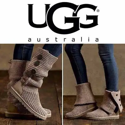 UGG Classic Cardy Boot 5819 Shearling Bootie 7 In Oatmeal DISC HTF RAR NWOB • $225.95