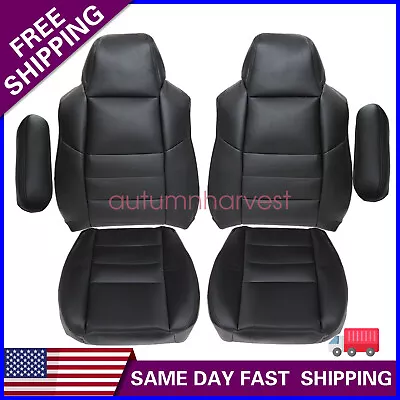 For 2002 2003 2004 2005 2006 2007 Ford F250 F350 Front Leather Seat Cover Black • $47.39