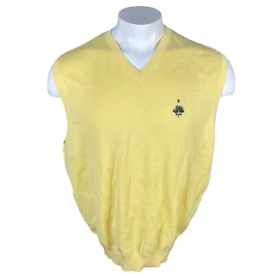 Mens XL Ralph Lauren Polo Golf Sweater Vest Merion Golf Club New 2000s Yellow • $27.20