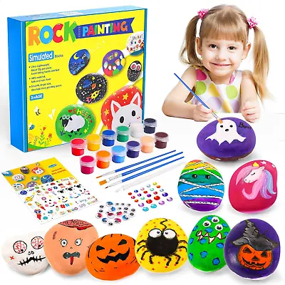 MDINGTD Toys For 4 5 6 7 8 9 Year Old Girls Boys Rock Painting Kit Craft Kits • £13.49