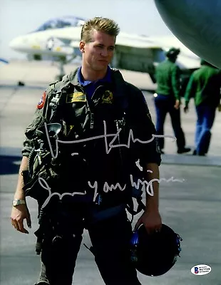 $622.11 • Buy VAL KILMER Signed TOP GUN Ice Man  I'm Your Wingman  11x14 Photo BAS Witness