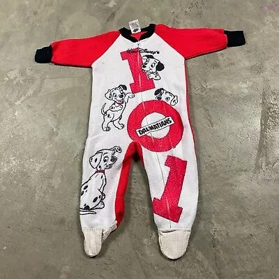 80s VTG Dr. Denton 101 Dalmatians Disney Footed Pajamas Size 2T USA MADE Toddler • $23.99
