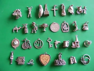 A) Vintage Sterling Silver Charms Charm Hansome Cab 21 Key Well Shoe Rickshaw • £9.99