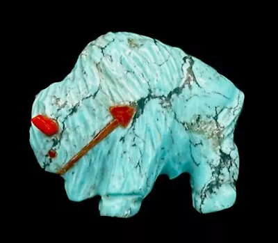 Andres Quandelacy Zuni Turquoise Buffalo Fetish • $124.99