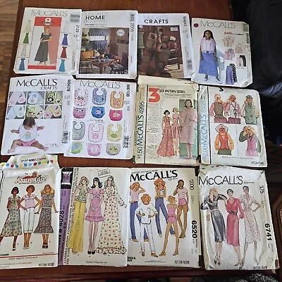 LOT Of 12 Designer Vintage Sewing Patterns Vogue McCalls USED CUT • $0.99
