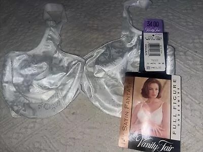 NWT VTG VANITY FAIR BRA 75005 WhiteDOUBLE LOVE KNOT UNDERWIRE 34DD • $37.99