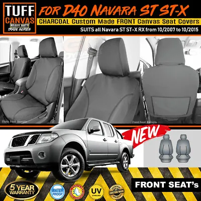 TUFF HD TRADE Canvas Front Seat Covers Navara D40 ST ST-X RX 10/2007-10/2015 CHA • $158.86