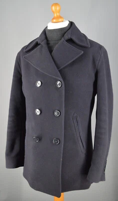 $29.09 • Buy Mens Blue Gant Wool Blend Double Breasted University Peacoat Size UK M.