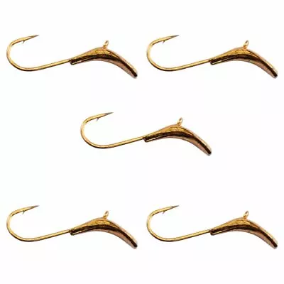 Kenders Tungsten Metallic Gold Rocker Fishing Jigs - (5 PACK) Tungsten Ice Jigs • $14.95