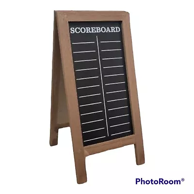 Scoreboard & Blank Side Tabletop Chalkboard Easel W/ Dark Finish Wood Frame . • $15.99