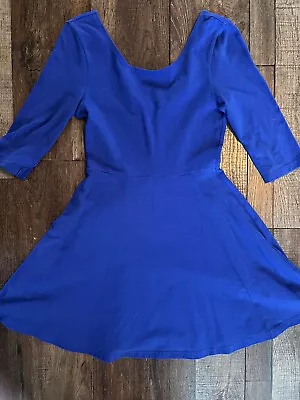 Express Women’s Dress Size Small Blue Fit And Flare Cotton/spandex • $5.75