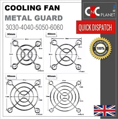 Cooling Fan Metal Guard Mesh Grill Protection Cover Steel 30mm 40mm 50mm 60mm • £2.75