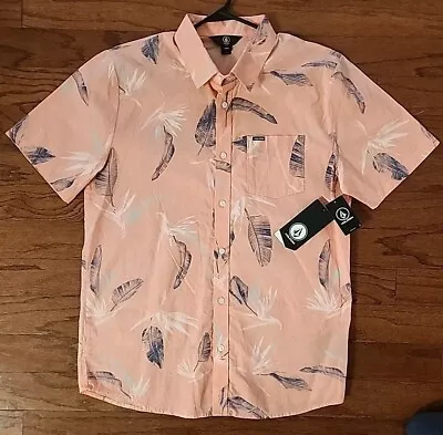 Volcom Mens Tropical Print Short Sleeve Button Down Shirt. Size L • $29.99