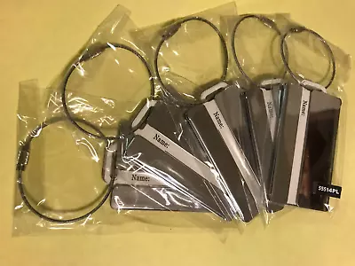 LOT Of 5 LUGGAGE TAGS METAL For BAGS SUITCASE CARRY ON BAG LABEL ADDRESS • $9.99