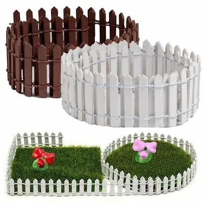 Miniature Dollhouse DIY Fairy Garden White Picket Fence Accessories Decor Gifts • $6.49