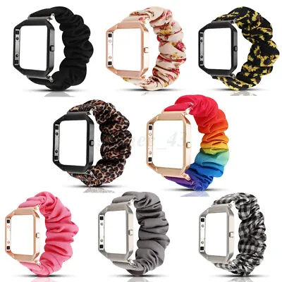 Soft Elastics Scrunchie Watch Band Strap Loop + Metal Frame For Fitbit Blaze 🚀 • $23.54