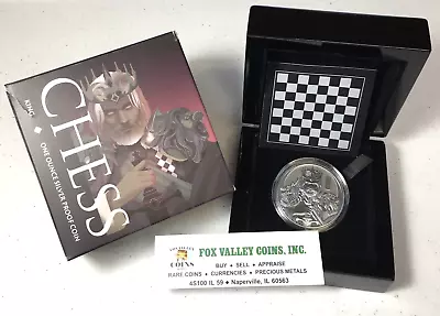 2023 Niue Chess King Lion Dragon 1 Oz .999 Silver Black Proof Coin Mintage 999! • $115