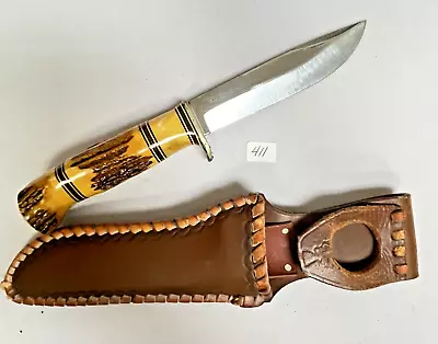 Vintage Morseth Brusletto Fixed Blade Hunting Knife W/ Sheath (#411) • $420