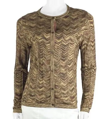 Missoni For Target Cardigan XSmall Space Dye Knit Metallic Gold Chevron • $29.99