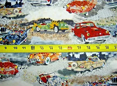 Vintage Cars By Artworks XIII For Quilting Treasures 27311-X  Cotton Fabric • $9.39