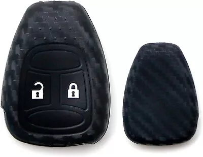 Carbon Fiber Soft Silicone Key Fob Cover For Jeep Wrangler Compass Dodge Caliber • $9.99