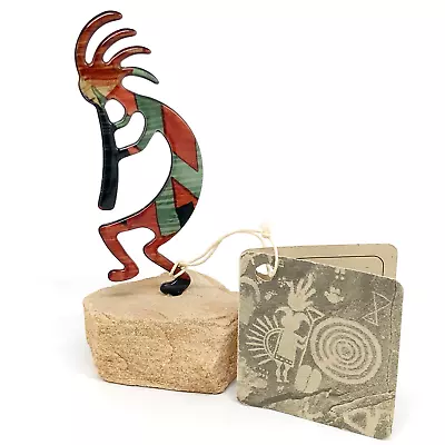 Lazart Metal Art Kokopelli Flute Player Figurine Mini Sandstone Southwest SW Vtg • $14.99