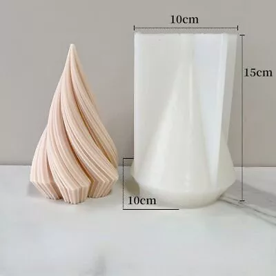 Conical Curved Column Silicone Candle Mold Geometry Rotating Conical Candle Deco • $23.50