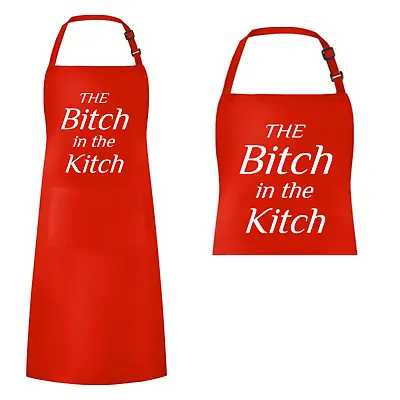 The Bitch In The Kitch Apron (NEW) Two Pockets Men/Women Kitchen  Funny Apron • $15.99