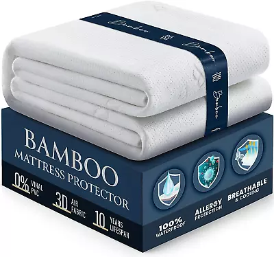 100% Waterproof Mattress Protector Queen - Luxury Comfort Bamboo Mattress Protec • $19.73