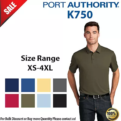 Port Authority Mens Short Sleeve Moisture Wicking Pique Golf Polo Shirt K750 • $25.65