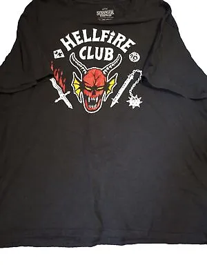 Stranger Things T-Shirt Men's 3X Hellfire Club Black Short Sleeves Netflix (044) • $18