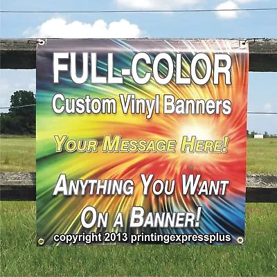 4' X 8' Custom Vinyl Banner 13oz Full Color - Free Design Included • $63.97